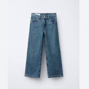 Zara Kids Dark Blue wide leg denim Jeans size 13-14, adjustable waist